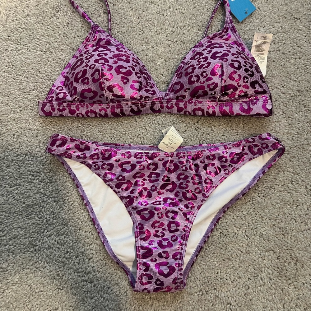 NWT Cupshe Purple Leopard Bikini Set